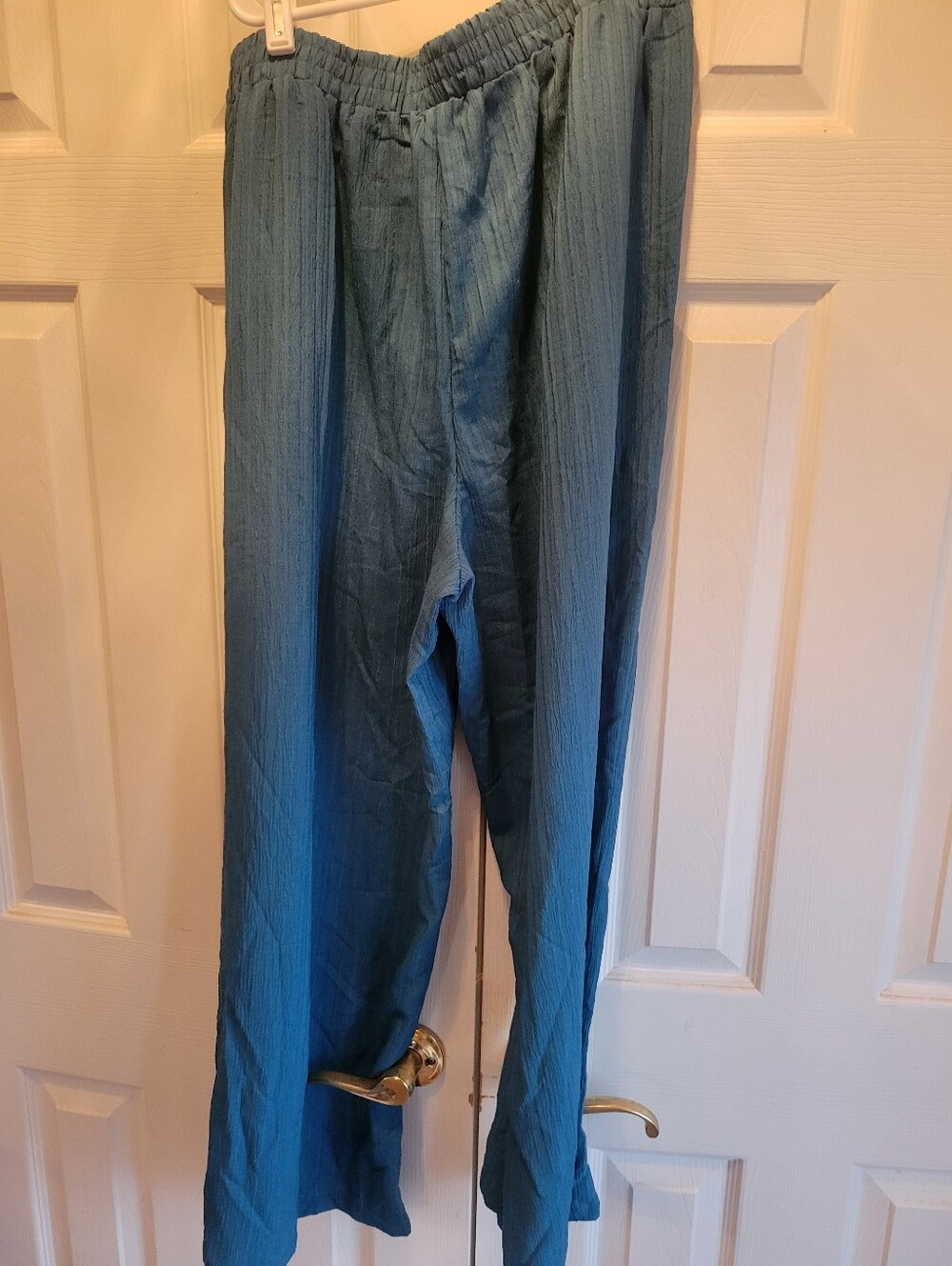 Light Teal Womens Elastic-Waist Pants